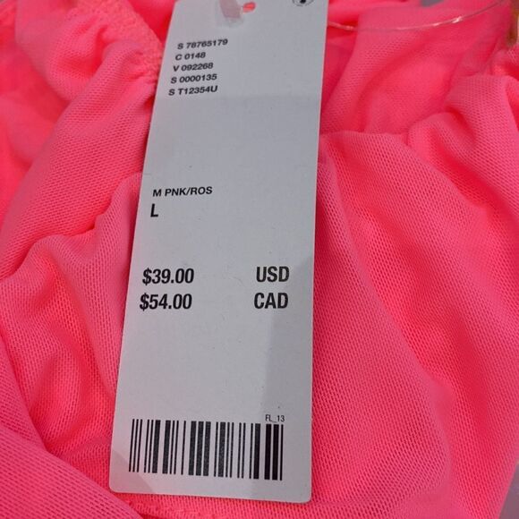 NEW UO Urban Outfitters Shore Neon Pink Babydoll Cami Top L - Picture 5 of 5